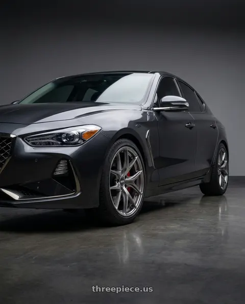 2019 Genesis G70 with ESR Wheels FORGETECH SERIES RF2 5x105 18x9 +30 Hyper Black wheels