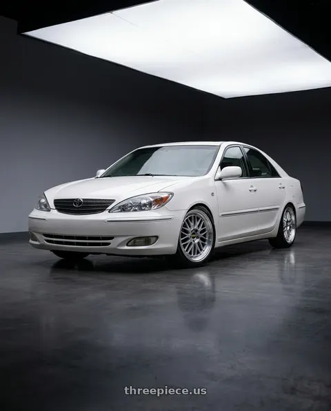 2005 Toyota Camry with BBS LM 5x114.3 19x8.5+43 Diamond Silver wheels