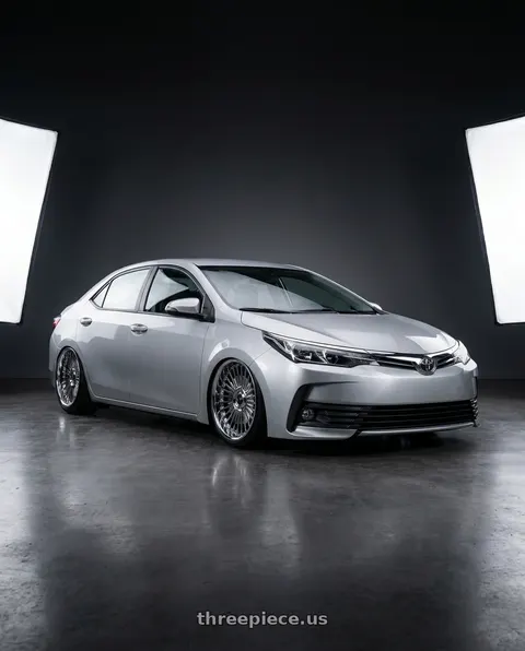 2019 Toyota Corolla with Work Emitz Black Polish 5x100 19x9.0 +22 wheels
