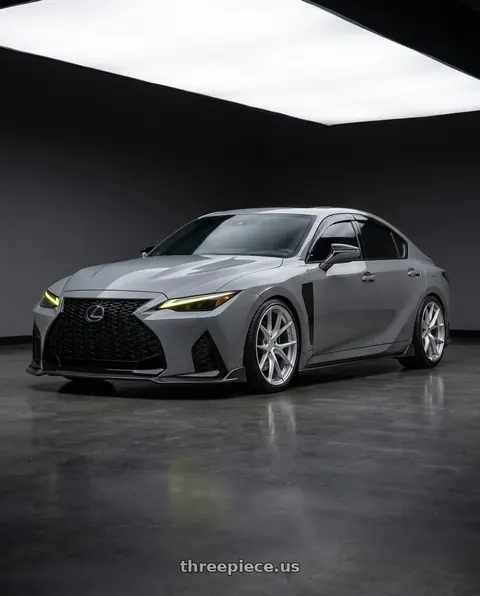 2022 Lexus IS500 with Aodhan AFF7 5x114.3 19x9.5+35 Gloss Silver Machined Face wheels