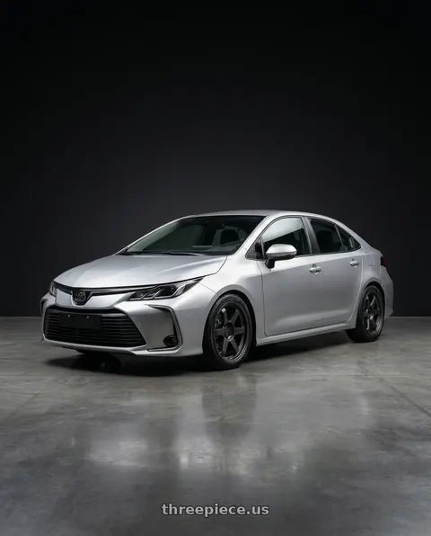 2024 Toyota Corolla with 9six9 SIX-1 5x114.3 18X8.5 +35 Carbon Gray wheels