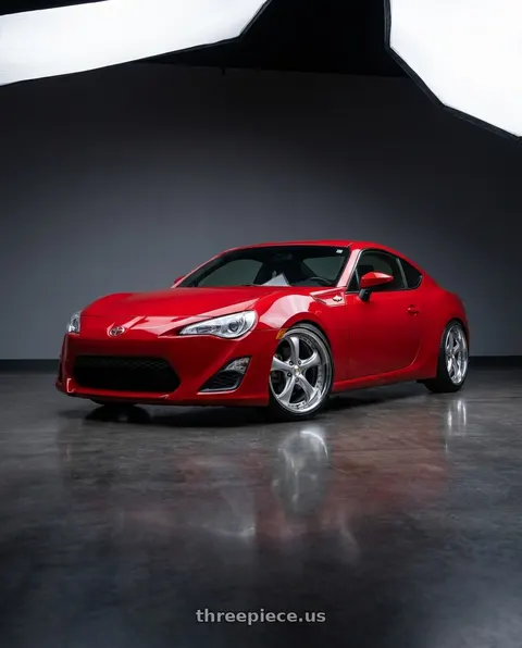2013 Scion FR-S with Work Wheels VS-KF 5x100 18x8+40 Light Grey Silver A Disk FULL REVERSE wheels