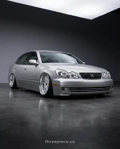 2000 Lexus GS300 with Work Vs-Xv 5x114.3 19x9.5+35 L Disk Silky Rich Silver wheels