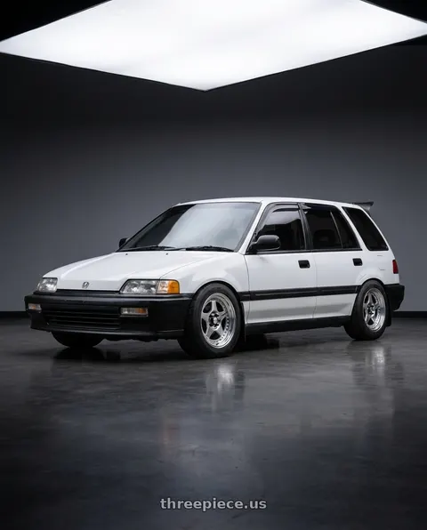 1991 Honda Civic with Work Meister Cr01 4x100 15x7+35 A Disk Bright Buff Finish wheels