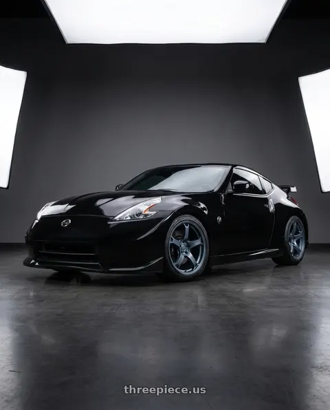 2009 Nissan 370Z Nismo with Gram Lights 57CR 5x114.3 19x10.5+35 Gunblue II wheels