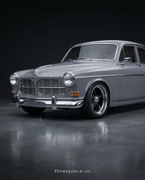 1962 Volvo 122 with US Mag 1PC U107 STANDARD 5X114.3 17X7 +1 GLOSS BLACK wheels