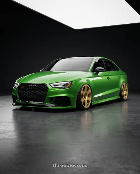 2016 Audi S3 with fifteen52 TARMAC EVO 5x112 / 5x120 18x8.5 +35 GOLD (GLOSS GOLD) wheels