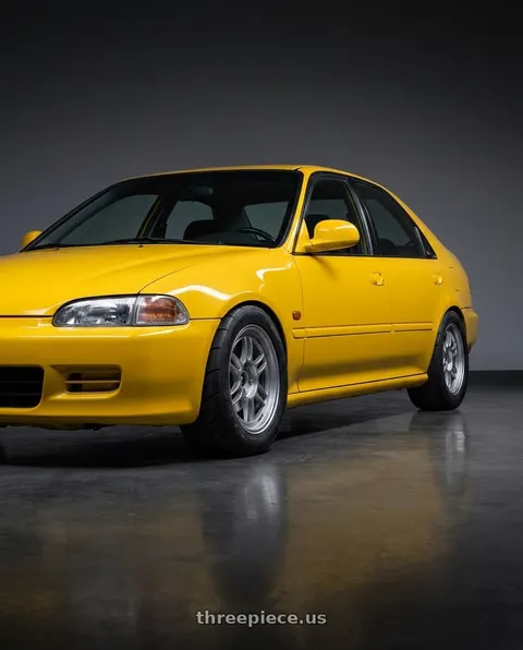 1995 Honda Civic Si with Enkei RPF1 4x100 15x7+35 Silver wheels