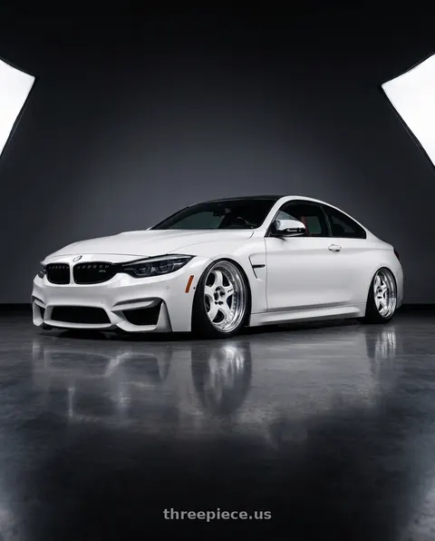 2018 BMW M4 with Work Meister S1 3P 5x120 19x10.5+23 O Disk White wheels