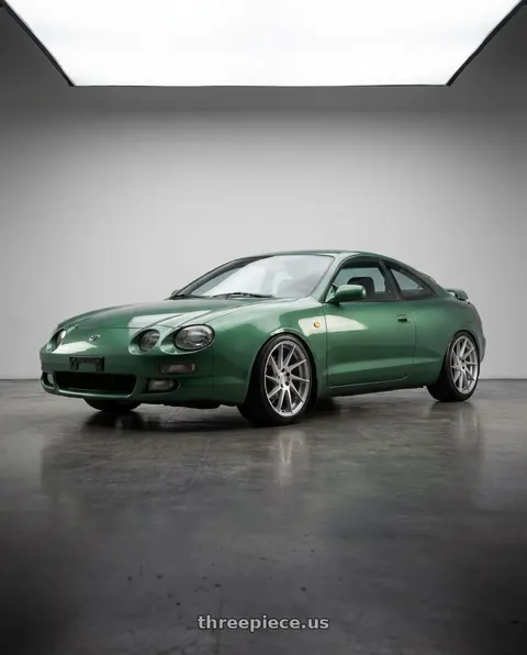 1997 Toyota Celica ST with Aodhan AH09 5x100 18x9.5 +35 Gloss Silver Machined Face wheels
