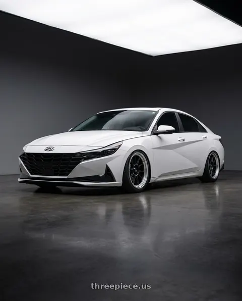 2024 Hyundai Elantra N with Konig Countergram 5x114.3 19x9.5+35 Matte Black / Matte Machined Lip wheels