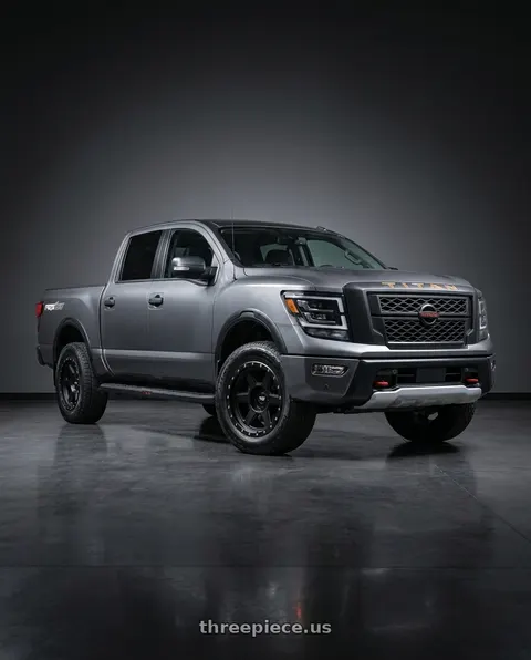 2020 Nissan TITAN Platinum Reserve with Dirty Life Compound 9315 6x139.7 18x9-12 Matte Black wheels