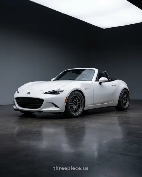 2021 Mazda MX-5 Miata with Enkei RPF1RS 5x114.3 18x10.5+0 Matte Gunmetal wheels