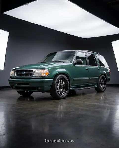 1998 Ford Explorer with Boyd Coddington BC3 Bristol 5x120.65 15x7 6 Gloss Black / Milled Spokes wheels