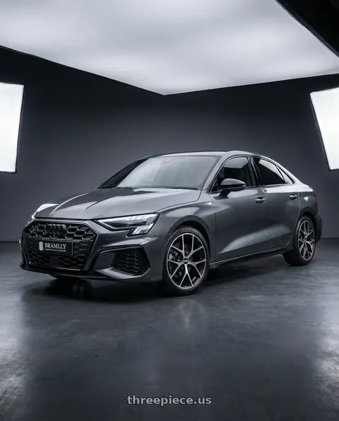 2022 Audi S3 with BBS SR 5x120 17x8.0+30 Volcano Grey w/ Diamond Cut wheels