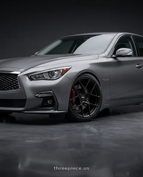 2021 INFINITI Q50 with American Racing AR924 CROSSFIRE 5X114.3 20X10.5 +45 SATIN BLACK wheels