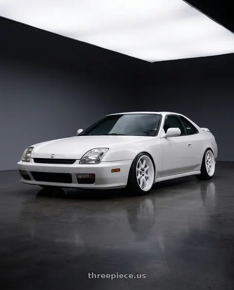 2000 Honda Prelude with Work Emotion D9r 5x114.3 19x9.5 +30 White wheels