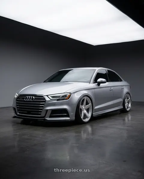 2015 Audi A3 Quattro with DOLCE PERFORMANCE STELLA 5x112 20x8.5 +35 Gloss Silver wheels