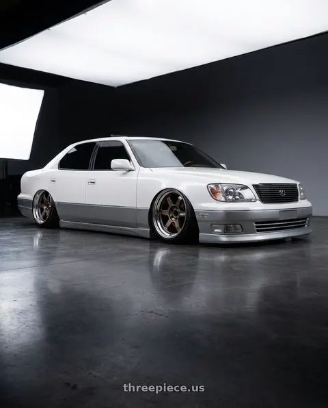2000 Lexus LS400 with Volk Racing TE37V SPEC-SR 5x114.3 18x10.5-25 Shining Bronze Metal / FDMC wheels
