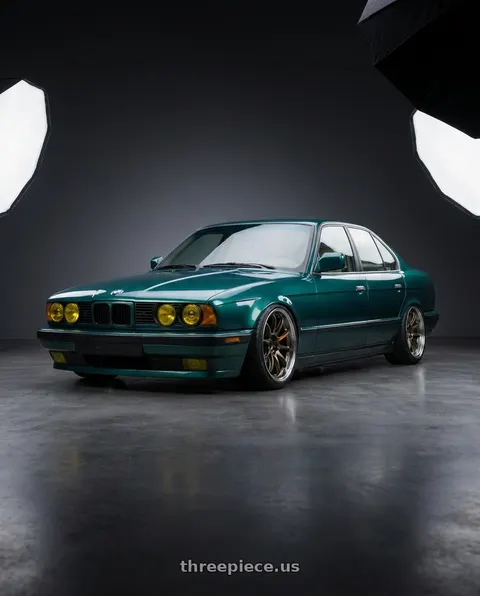 1991 BMW 525i with Work Emotion Zr10 5x100 17x9 +17 Titanium Diamond Lip Cut wheels
