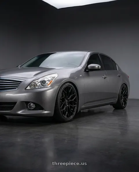 2011 INFINITI G37 with DOLCE PERFORMANCE PISTA 5x112 19x8.5 +28 Gloss Black wheels