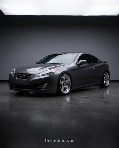 2011 Hyundai Genesis Coupe with Work Meister S1 3P 4x100 17x8.5+29 W Disk Silver wheels