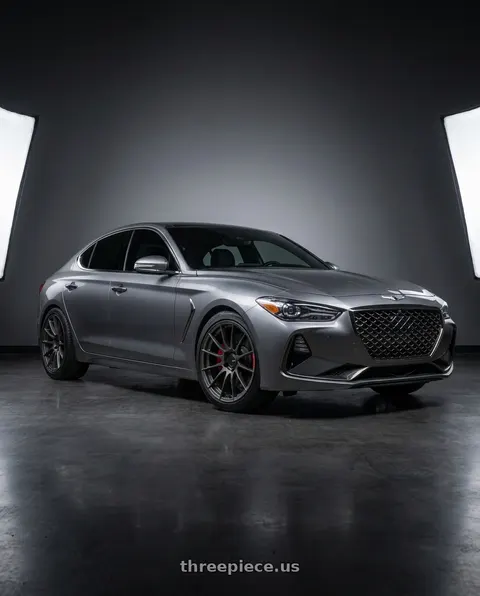 2019 Genesis G70 with Enkei RS05-RR 5x112 18x10+32 Matte Gunmetal wheels