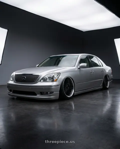2003 Lexus LS430 with MRR VP4 5x114.3 19x9.5 +20 Black Machined Lip wheels