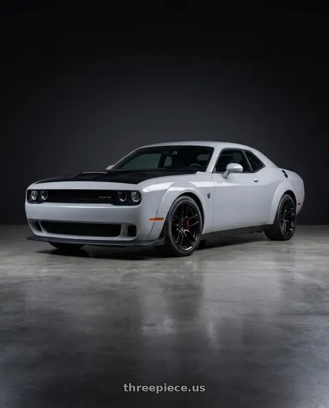 2021 Dodge Challenger with OE Wheels DG23 5x115 20x9+18 Satin Black wheels
