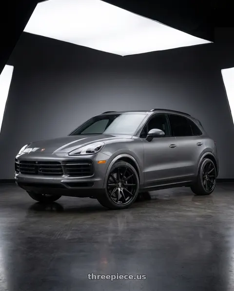 2019 Porsche Cayenne with Rohana RFC10 5x112 20x9+35 Matte Black/Gloss Black Lip wheels