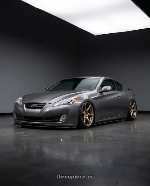 2014 Hyundai Genesis Coupe with Kansei K11B Tandem 5x114.3 19x10.5 22 Bronze wheels