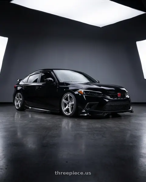 2024 Honda Civic Sport with Work Emotion T5r 5x114.3 17x8 +35 Glow Silver wheels