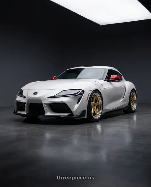 2026 Toyota GR Supra with Work Zistance W5s 5x112 19x10+38 s disk Gold wheels