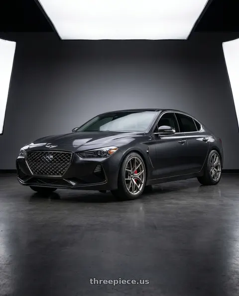 2019 Genesis G70 with BBS FI-R Evo CL 21x12.0+45 Platinum Silver wheels
