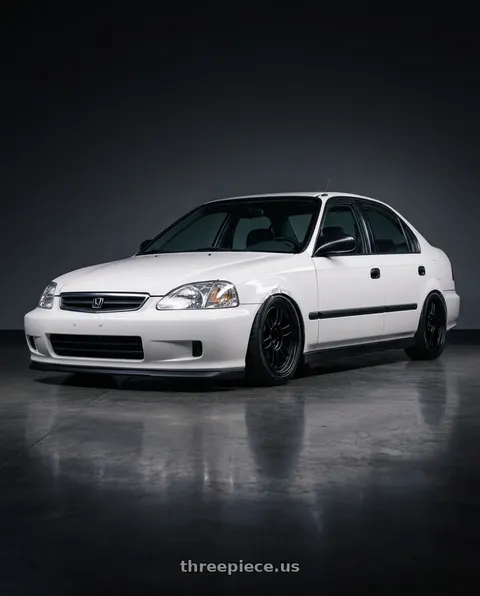 1999 Honda Civic LX with Enkei RPF1 4x100 15x8+28 Black wheels