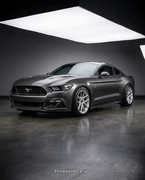 2015 Ford Mustang GT with MV Forged MVF5 5x114.3 20x10 +35 Diamond Silver wheels