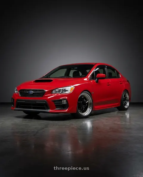 2018 Subaru WRX with Work Meister S1 3P 5x100 18x8.5+16 A Disk Black wheels