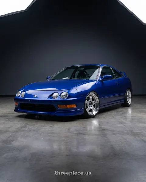 1998 Acura Integra with Work Meister S1 2P 4x100 15x10+22 O Disk Silver wheels