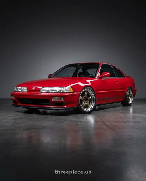 1993 Acura Integra with Work Meister S1 2P 4x100 15x7+45 R Disk Titanium Gold wheels