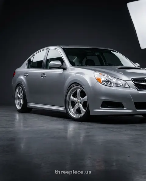 2012 Subaru Legacy with Work Wheels VS-KF 5x100 19x8.5+35 Light Grey Silver L Disk FULL REVERSE wheels