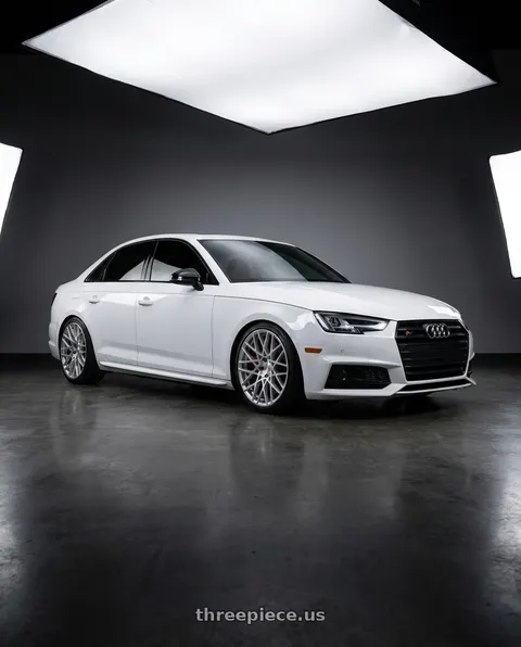 2019 Audi S4 with Rotiform 1PC R110 BLQ 5X112 18X8.5 +35 GLOSS SILVER MACHINED wheels