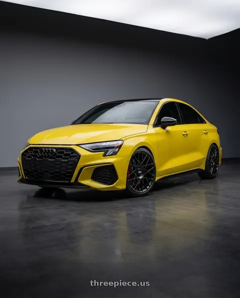 2023 Audi S3 with Rotiform 1PC R165 BLQ-C 5X112/5X120 19X8.5 +45 MATTE BLACK wheels