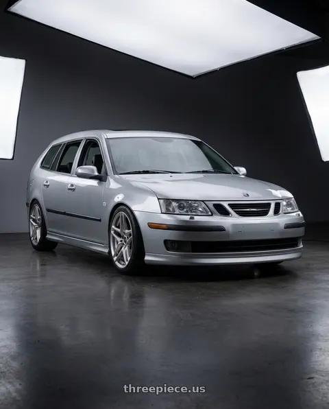 2006 Saab 9-3 with Heritage Wheel EBISU 5x110 18x8.5 +35 Silver wheels