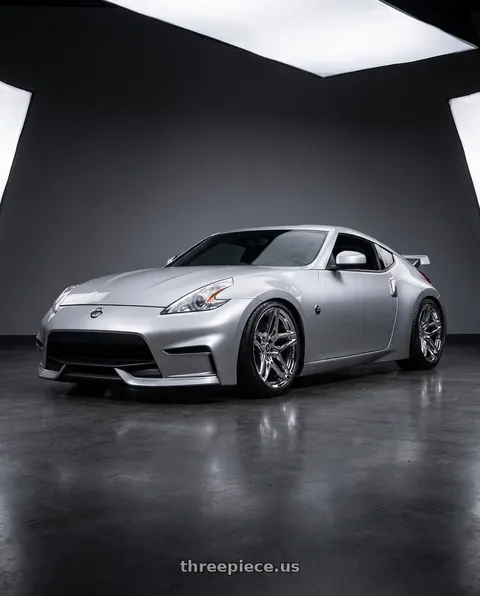 2009 Nissan 370Z with HERITAGE WHEEL EBISU MONOC 5x114.3 20x9 +25 CHROME wheels