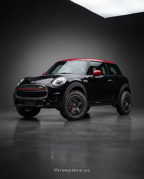 2019 Mini Cooper with fifteen52 TURBOMAC 5x112 17x7.5 +40 ASPHALT BLACK (SATIN BLACK) wheels