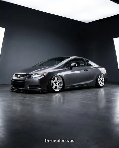 2012 Honda Civic EX with Work Wheels VS-KF 5x114.3 18x8+40 Light Grey Silver A Disk FULL REVERSE wheels