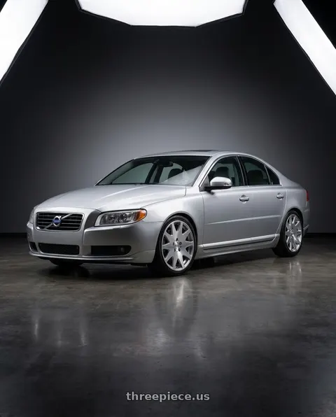 2012 Volvo S80 with MRR HR3 5x108 19x8.5  +35 Silver Machine Face wheels