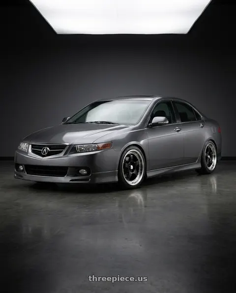 2004 Acura TSX with Konig 97B SSM 5x114.3 18x8 +45 Gloss Black With Machined Lip wheels