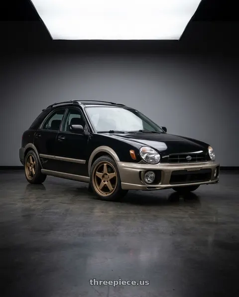 2002 Subaru Impreza Outback with KATANA RACING KR03 5x100 18x8 +40 Matte Bronze wheels