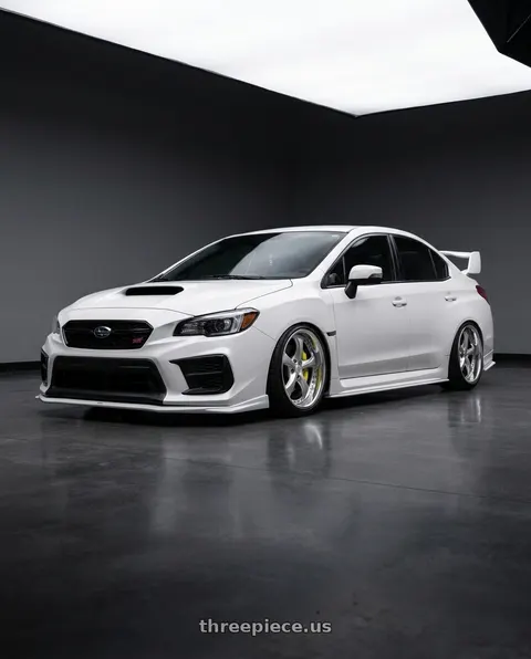 2021 Subaru WRX STI with Work Wheels VS-KF 5x114.3 18x9.5+47 Light Grey Silver A Disk FULL REVERSE wheels
